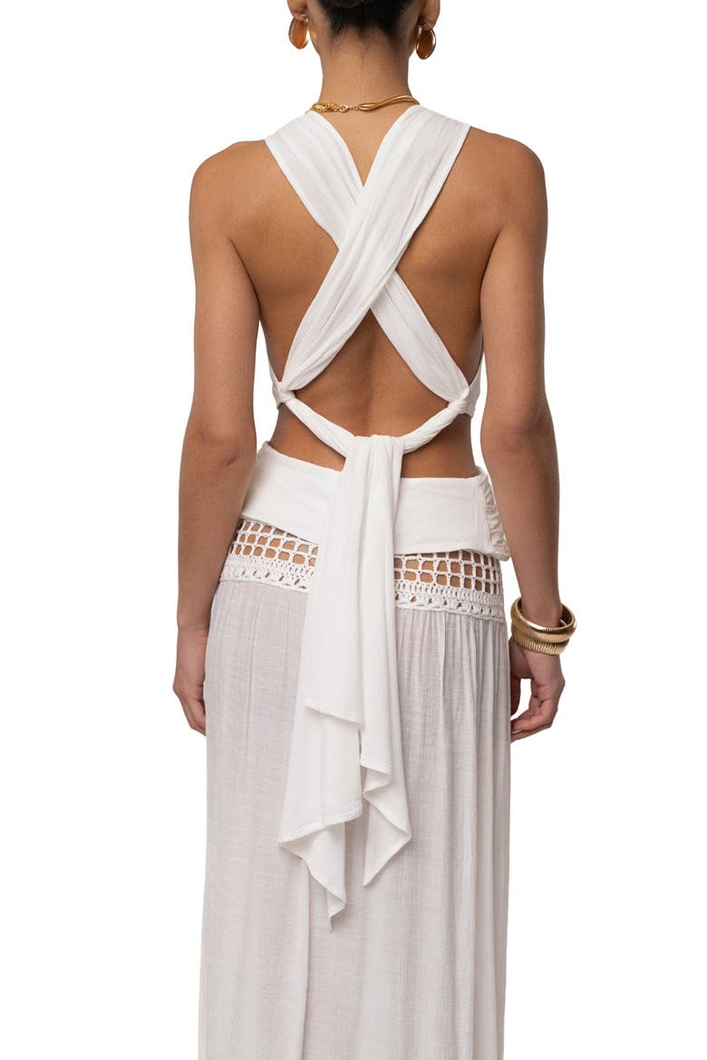 Tulum Drape Top, Alternate, color, White