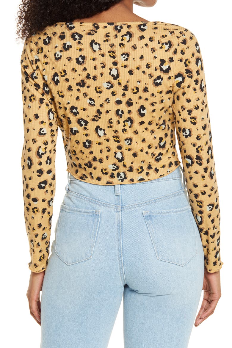 Crop Rib Cardigan & Camisole Set, Alternate, color, BEIGE NOUGAT LEOPARD