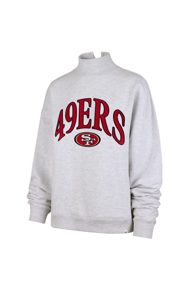 '47 Women's '47 Heather Gray San Francisco 49ers Vantage Mock Neck Pullover Sweatshirt, Alternate, color, 