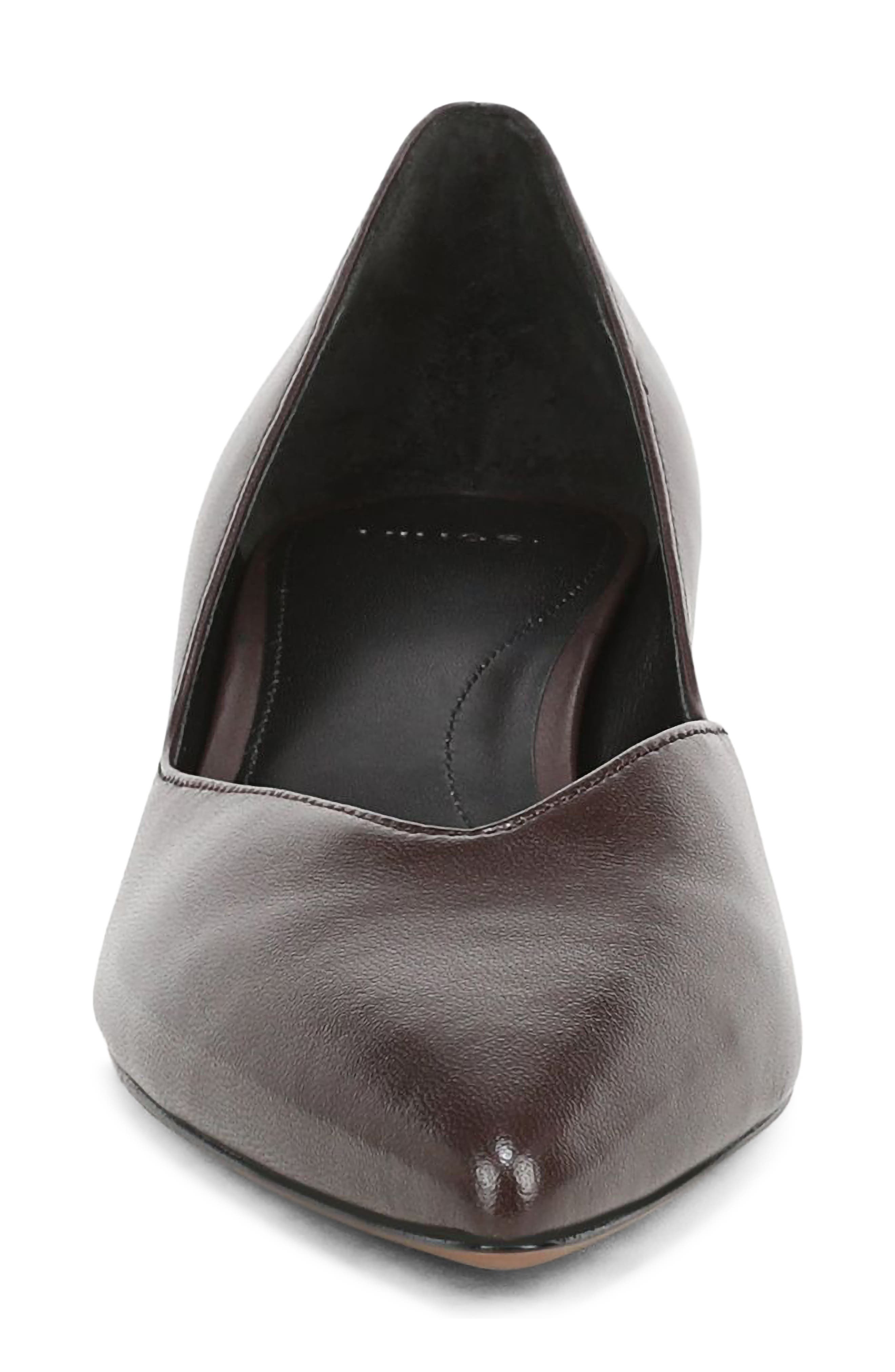 Hallie Pointed Toe Leather Pump, Alternate, color, DARK GANACHE