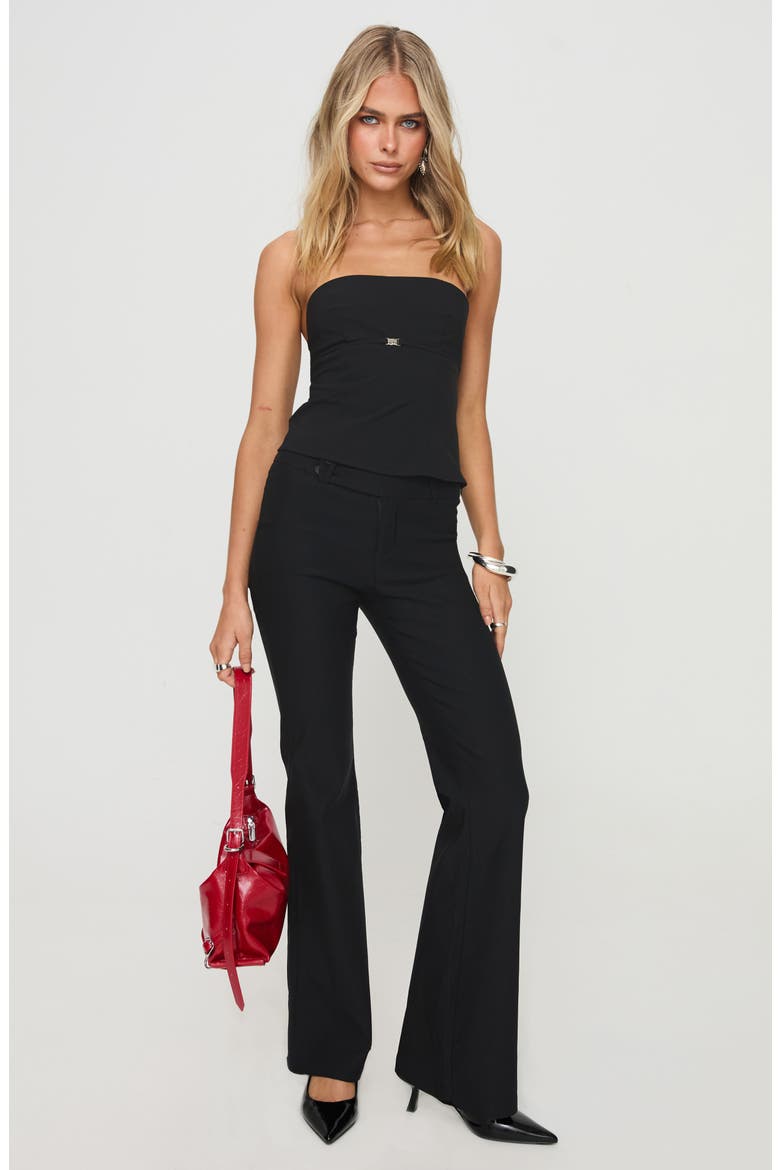 Flounce Strapless Top, Alternate, color, BLACK