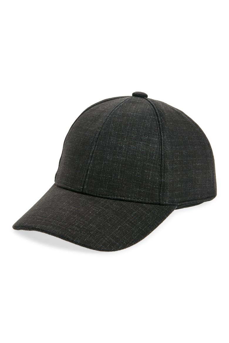 Microcheck Baseball Cap, Main, color, BLACK
