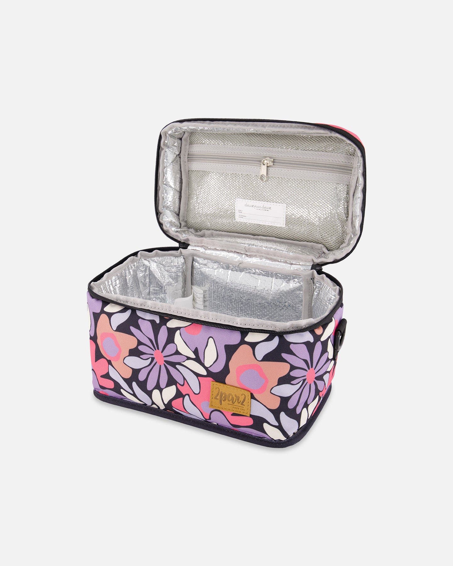 Deux par Deux Girl Lunch Box, Alternate, color, Black Flower