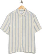 DENIM AND FLOWER <p>Relaxed Fit Stripe Short Sleeve Button-Up Shirt</p>