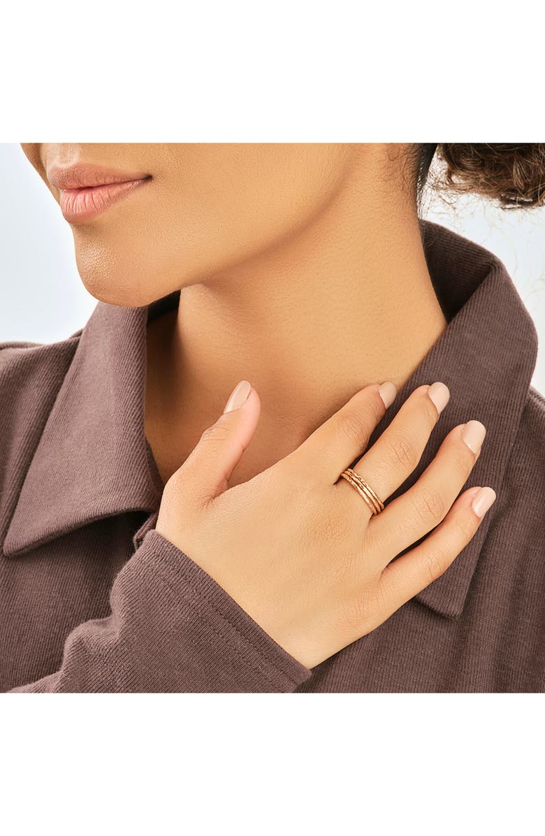 Sterling Forever Triple Band Textured Ring Set, Alternate, color, 