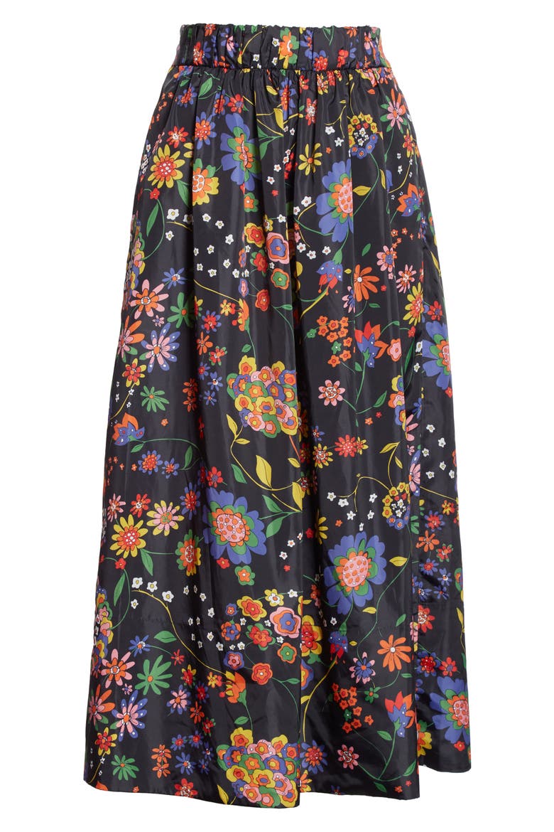Print Tech Floral Skirt, Alternate, color, NAVY
