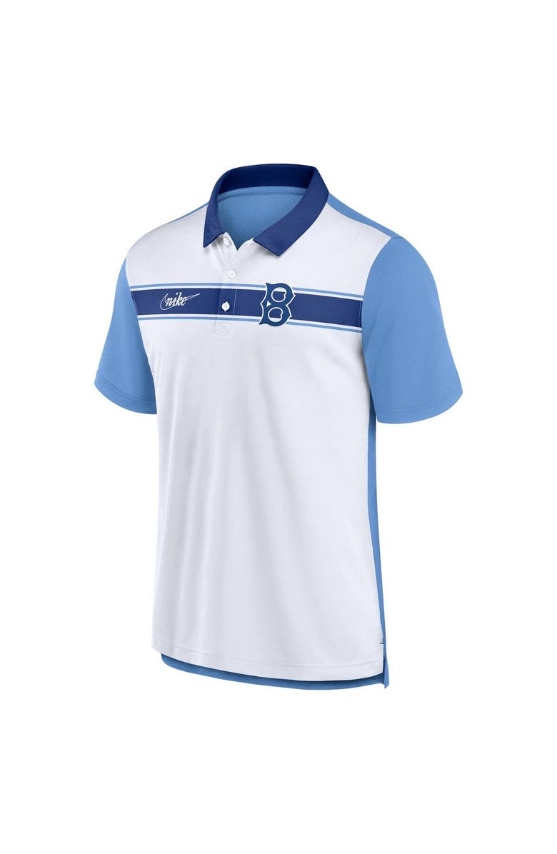 Nike Men's Nike White/Light Blue Brooklyn Dodgers Rewind Stripe Polo, Alternate, color, White