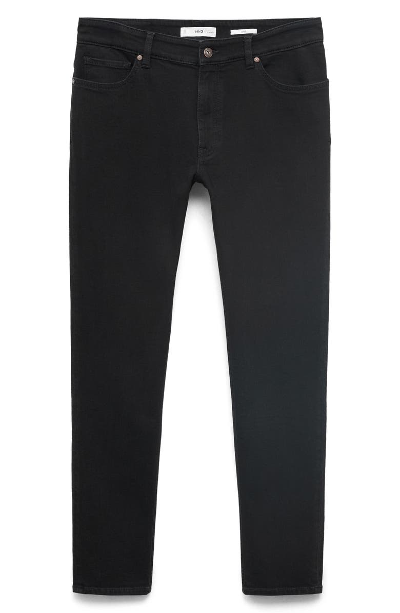 MANGO Jude Skinny Jeans, Alternate, color, Black Denim