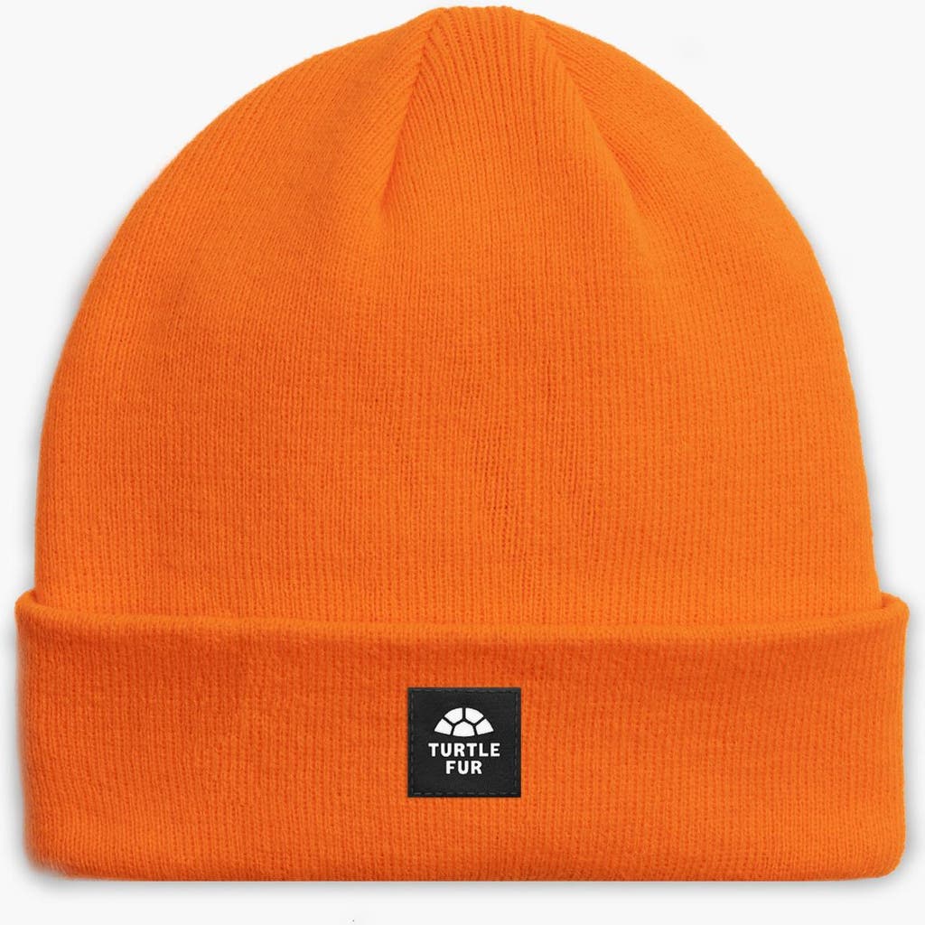 Turtle Fur Explorer Cuffed Beanie In Orange