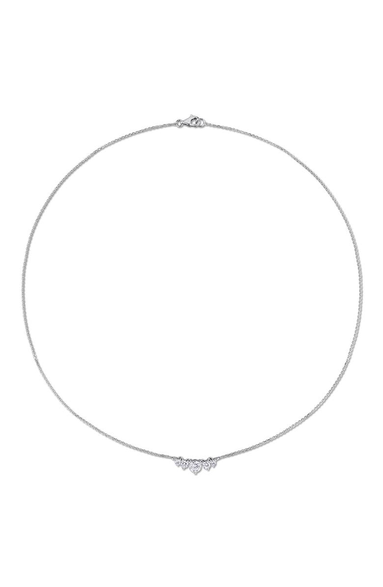 Julianna B. Lab-Grown Diamond 5-Stone Necklace 14k, Alternate, color, White Gold