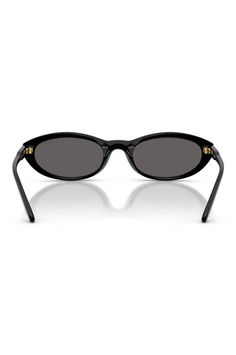 54mm Gradient Oval Sunglasses, Alternate, color, BLACK / BLACK SMOKE