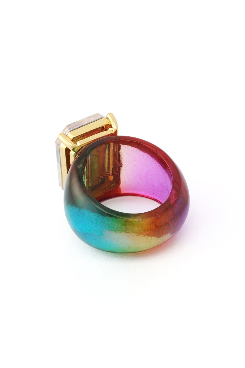 Resin Ombre Stone Cocktail Ring, Alternate, color, RAINBOW MULTI