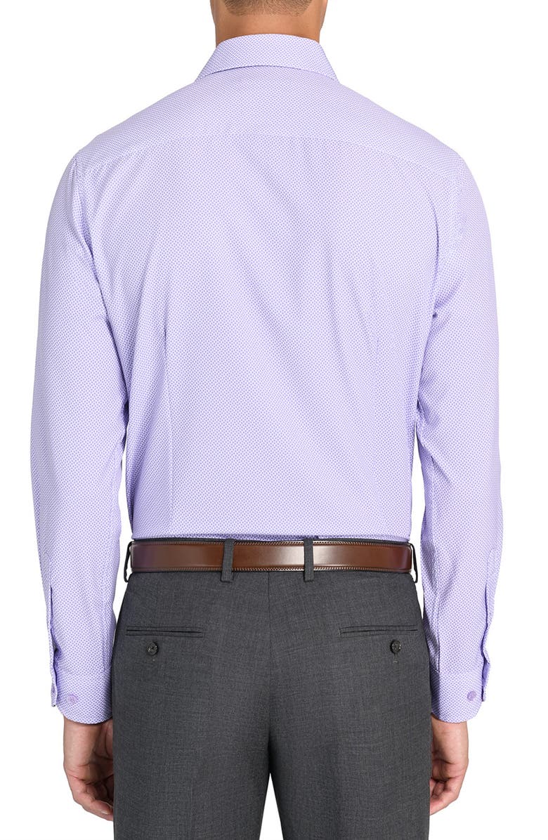 W.R.K Slim Fit Abstract Print Performance Dress Shirt, Alternate, color, Purple