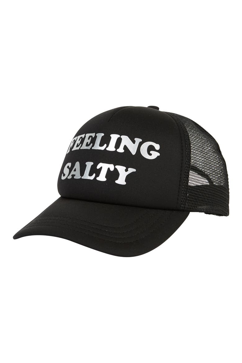 Across Waves Trucker Hat, Alternate, color, BLACK