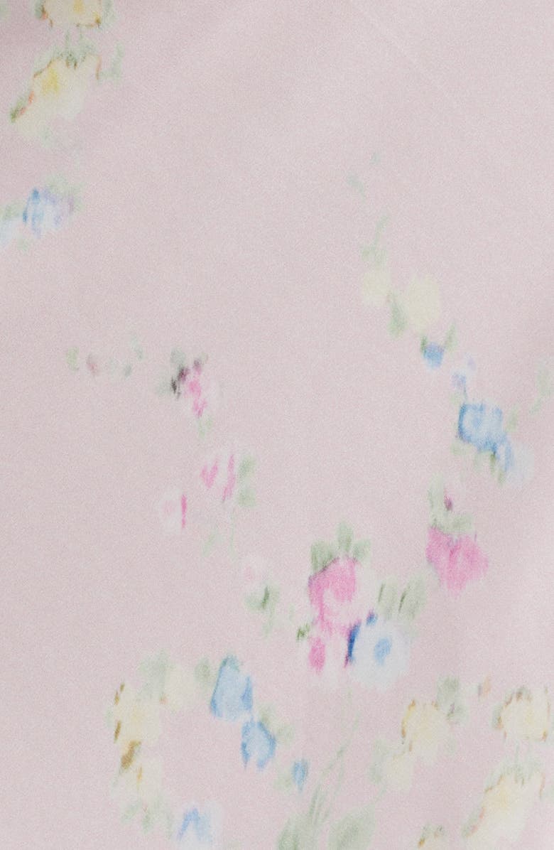 LoveShackFancy Kalo Floral Satin Maxi Skirt, Alternate, color, Rosy Trellis