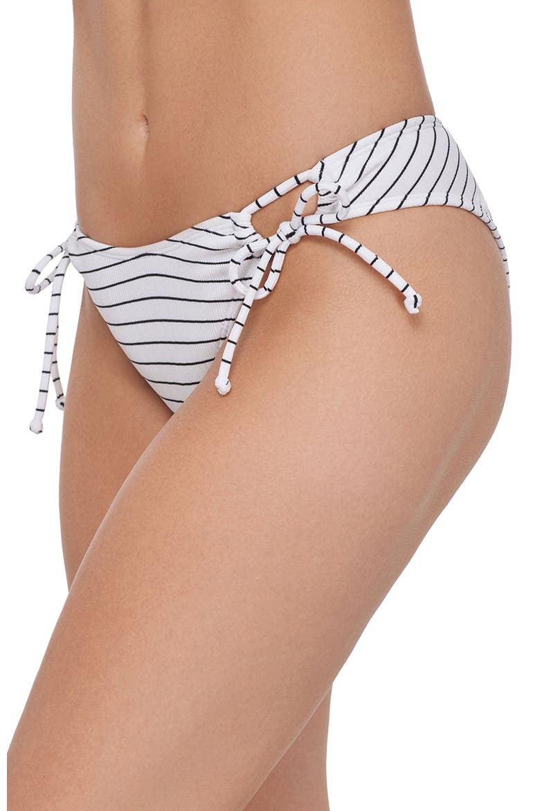 Adjustable Side Tie Scoop Bikini Bottom, Alternate, color, Boat Stripe