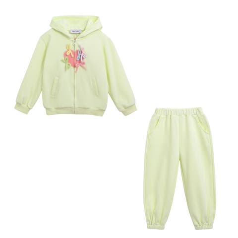 Bow Detail Tracksuit Set (Toddler & Little Kid)