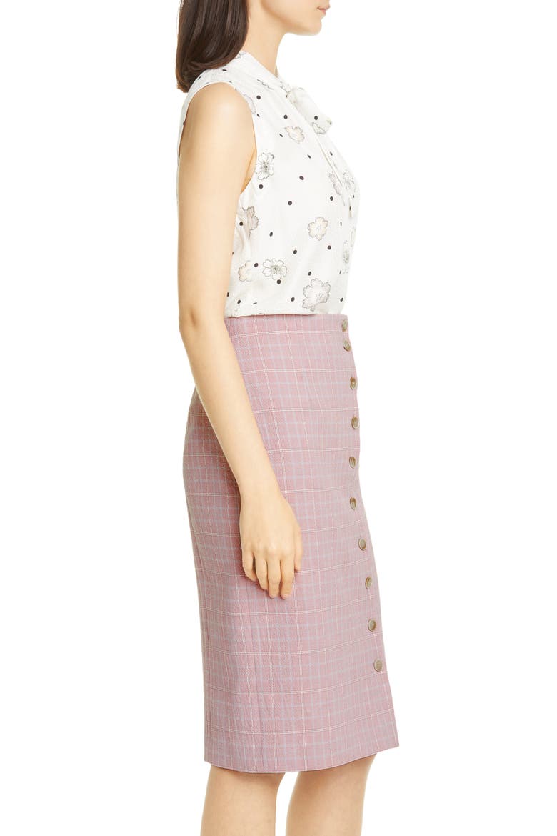 Sonnet Fleur Sleeveless Silk Blend Top, Alternate, color, SNOW COMBO