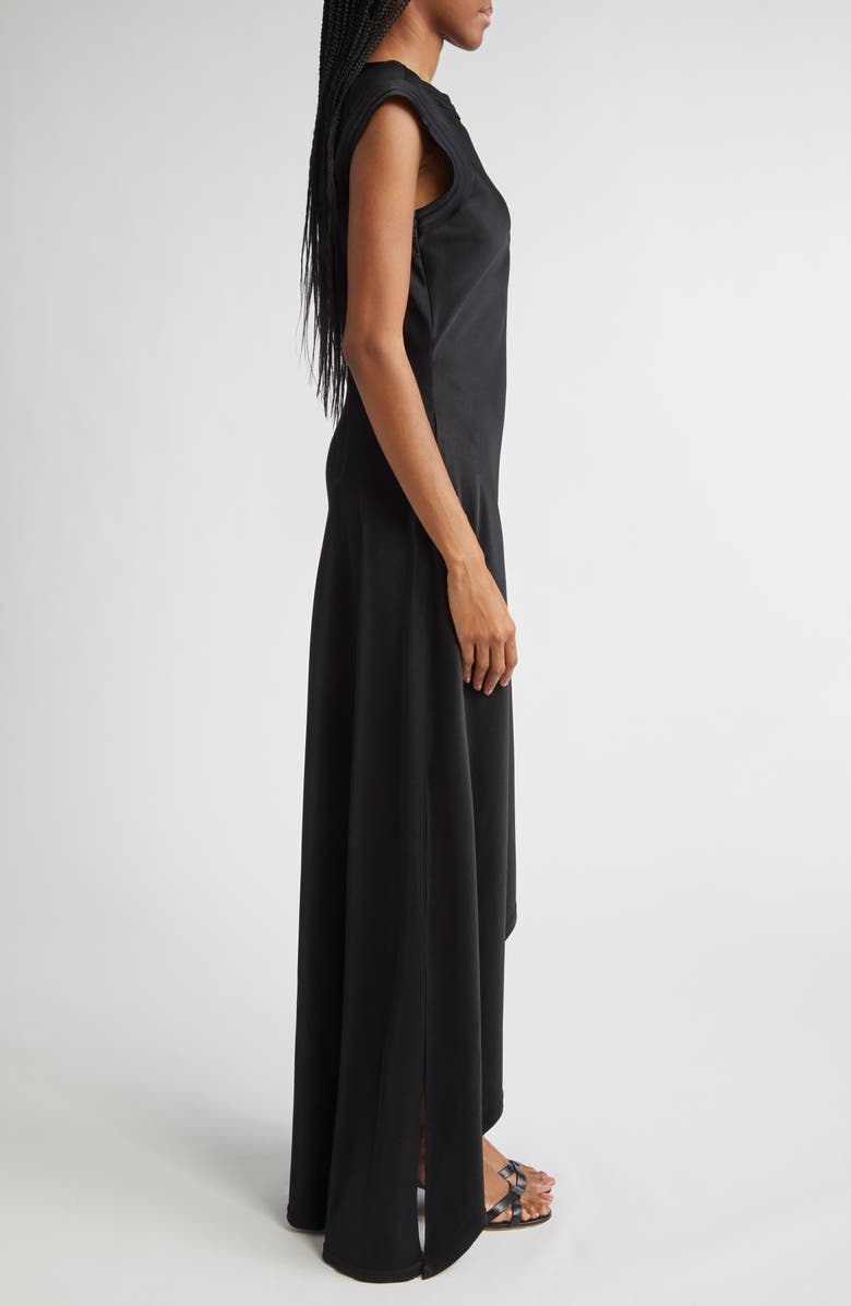Jason Wu Collection Asymmetric Crepe Back Satin Gown, Alternate, color, Black
