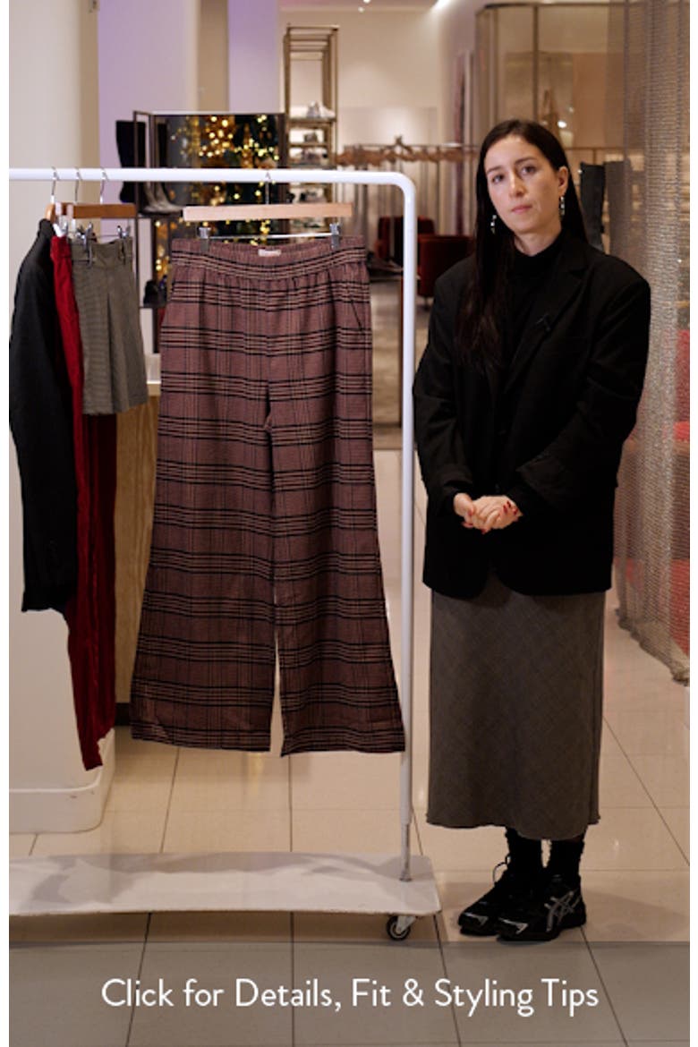 Allison Plaid Pull-On Wide Leg Moleskin Pants video