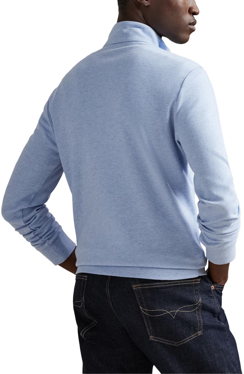 Polo Ralph Lauren Textured Double Knit Quarter Zip Pullover, Alternate, color, Isle Heather/ Nevis