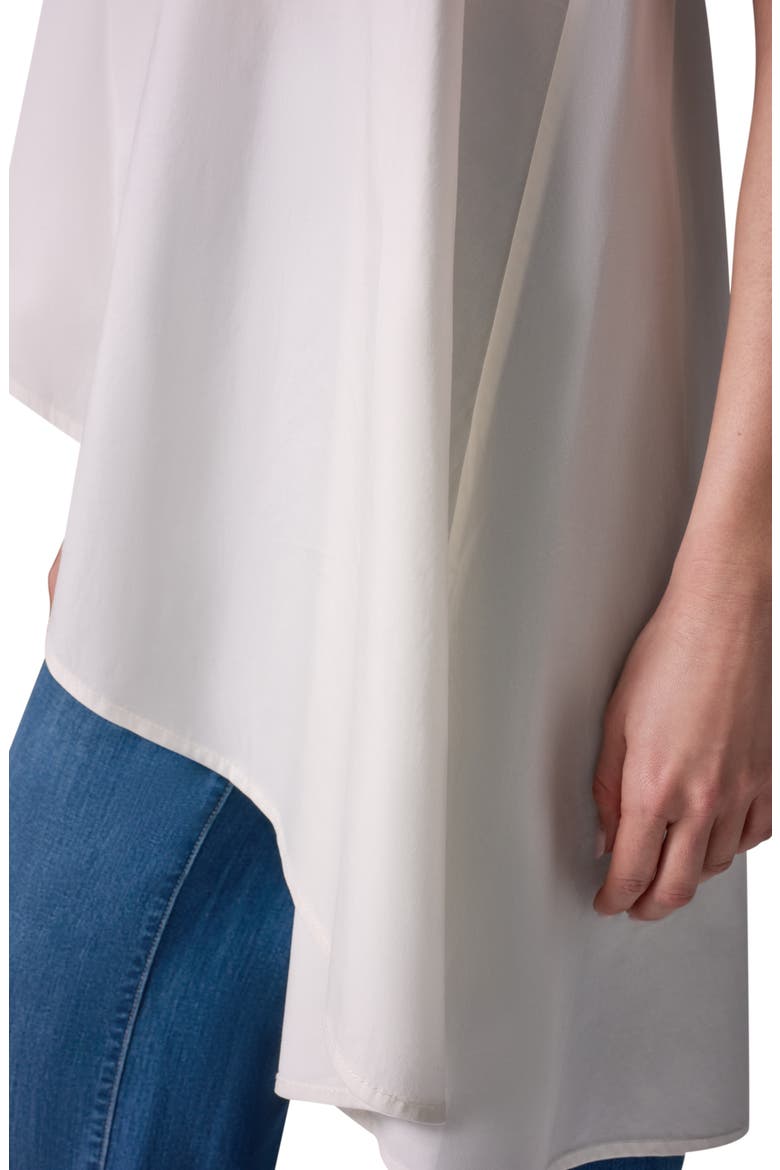 Asymmetric Stretch Poplin Top, Alternate, color, CREAM