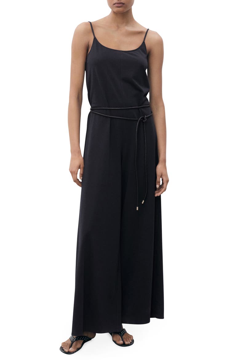Sleeveless Wide Leg Jumpsuit, Main, color, DARK NAVY