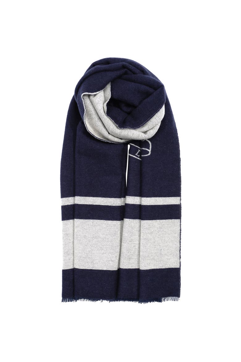 Crest Jacquard Wrap, Main, color, Navy/Cream