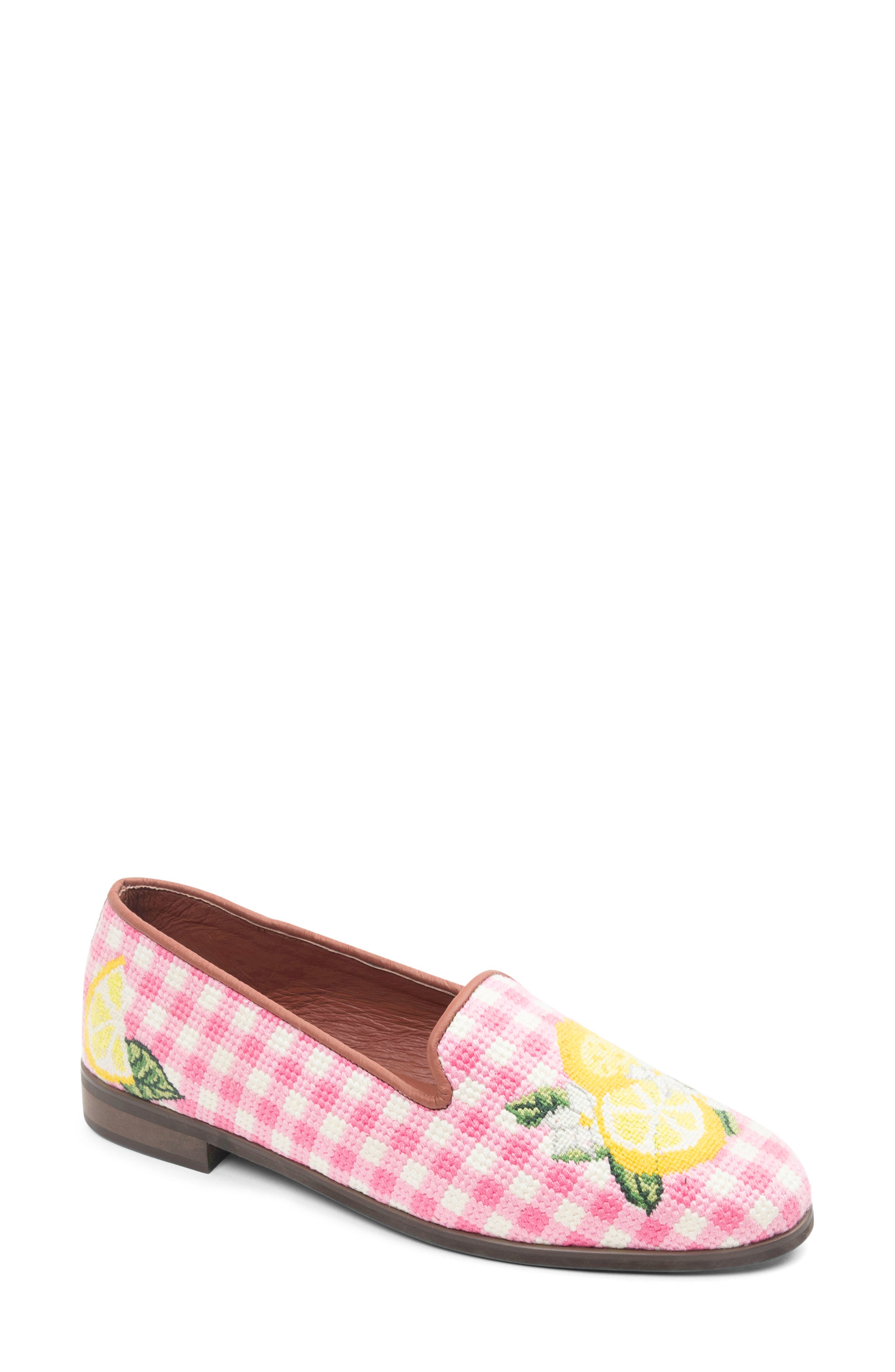 ByPaige Needlepoint Loafer, Main, color, Pink/White Gingham