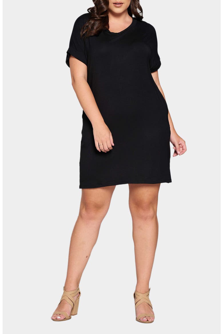 Mia Everyday T-Shirt Dress, Main, color, BLACK