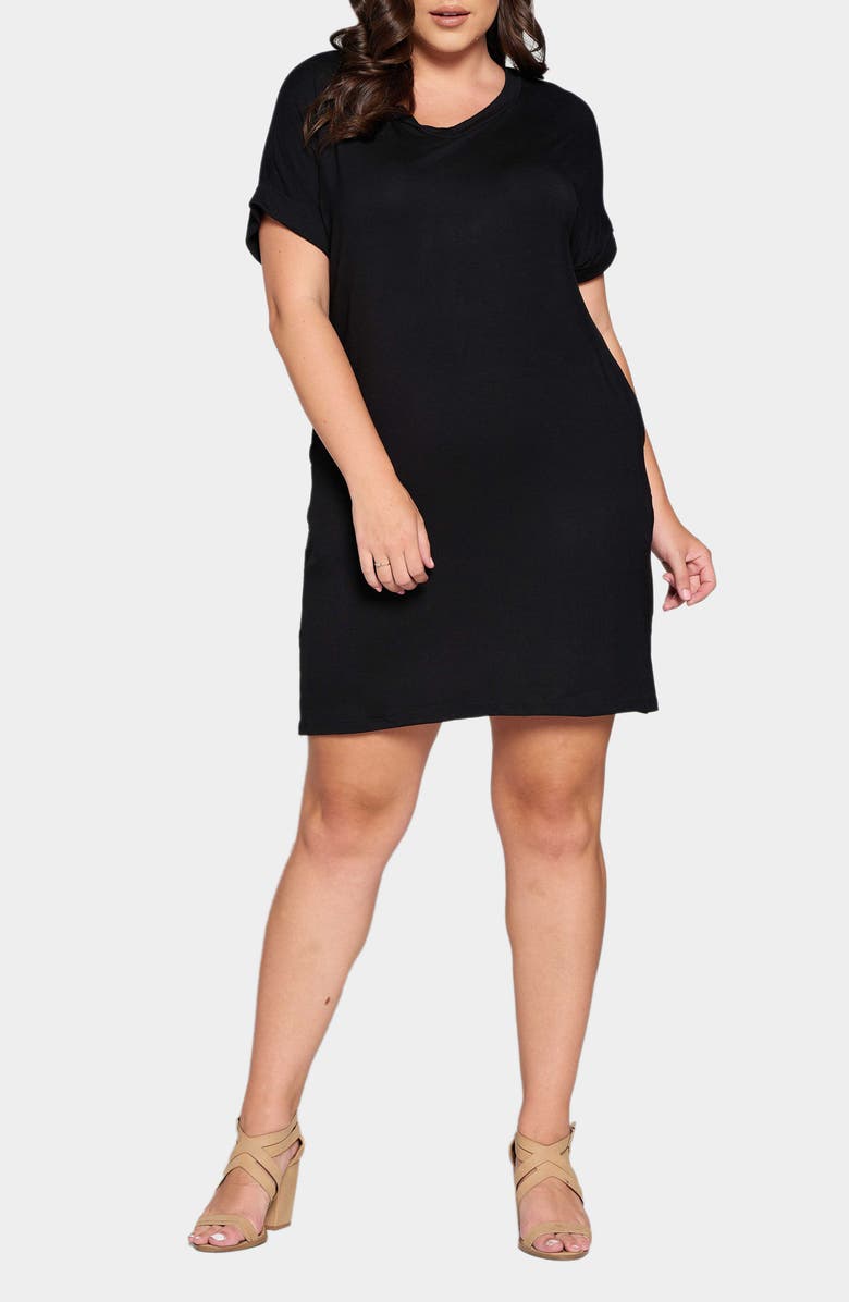 L I V D Mia Everyday T-Shirt Dress, Main, color, Black