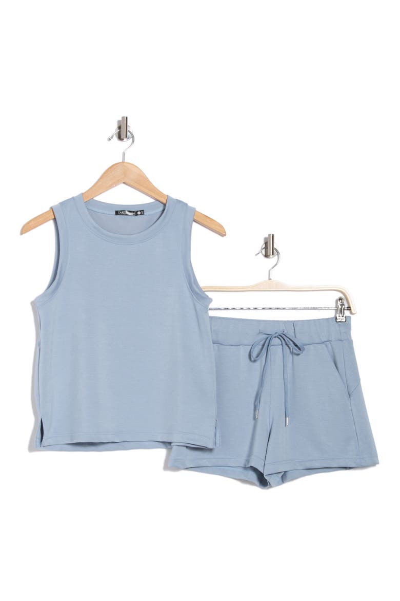 Eowyn Scuba Knit Tank & Shorts Pajamas, Alternate, color, DUSTY BLUE