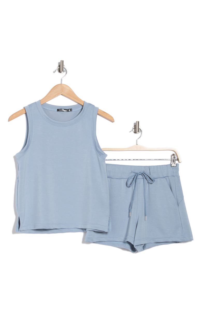 Tart Eowyn Scuba Knit Tank & Shorts Pajamas, Alternate, color, Dusty Blue