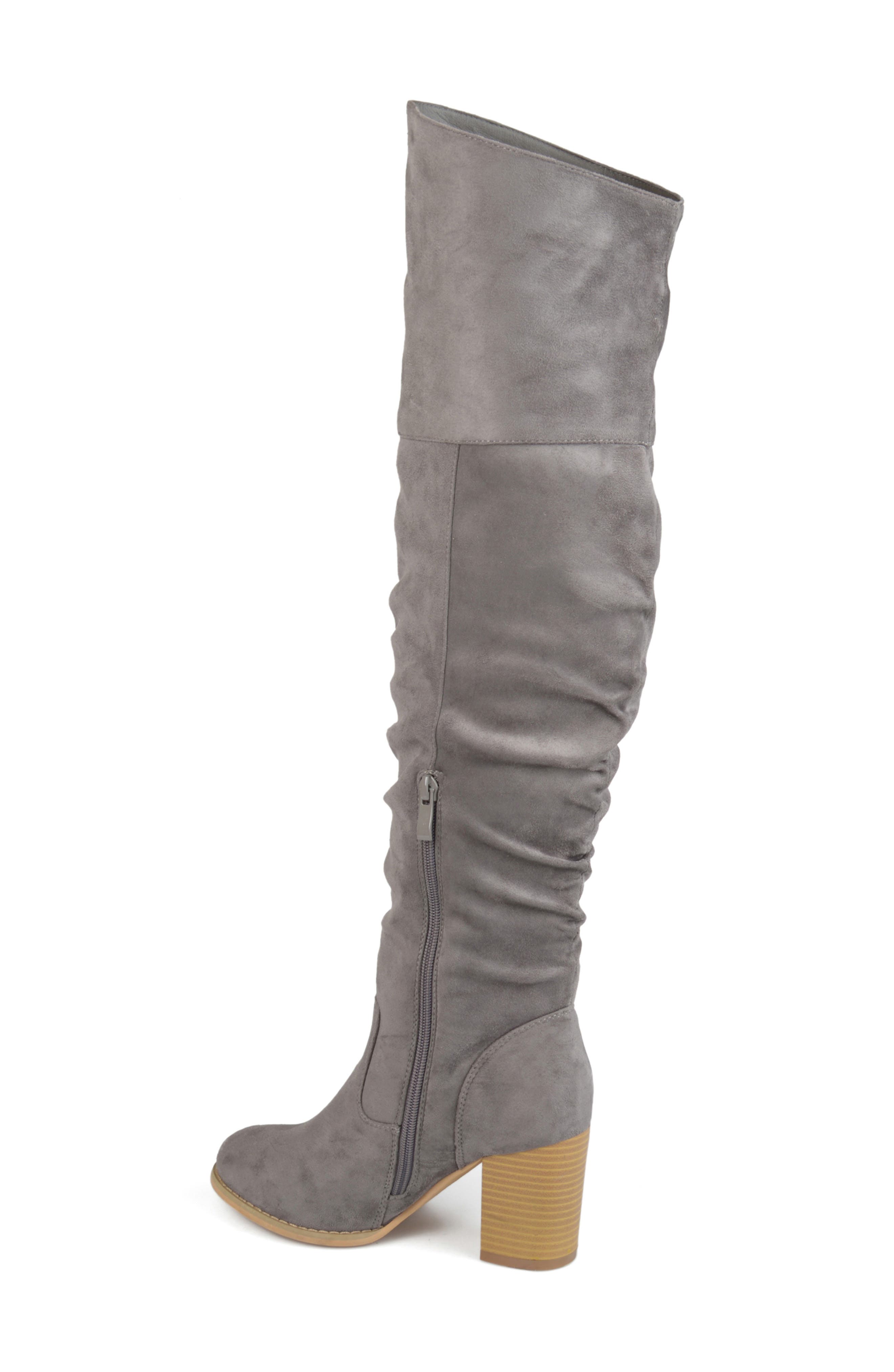JOURNEE Kaison Ruched Tall Boot, Alternate, color, GREY