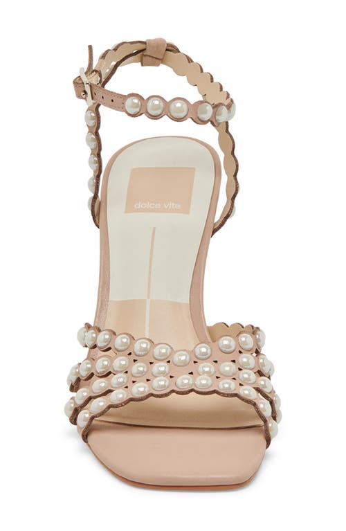 Dolce Vita Hellen Pearly Bead Ankle Strap Sandal In Light Blush Leather