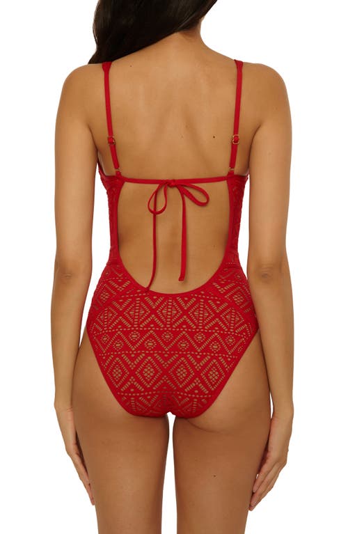 Becca Keyhole One-piece Swimsuit In Red