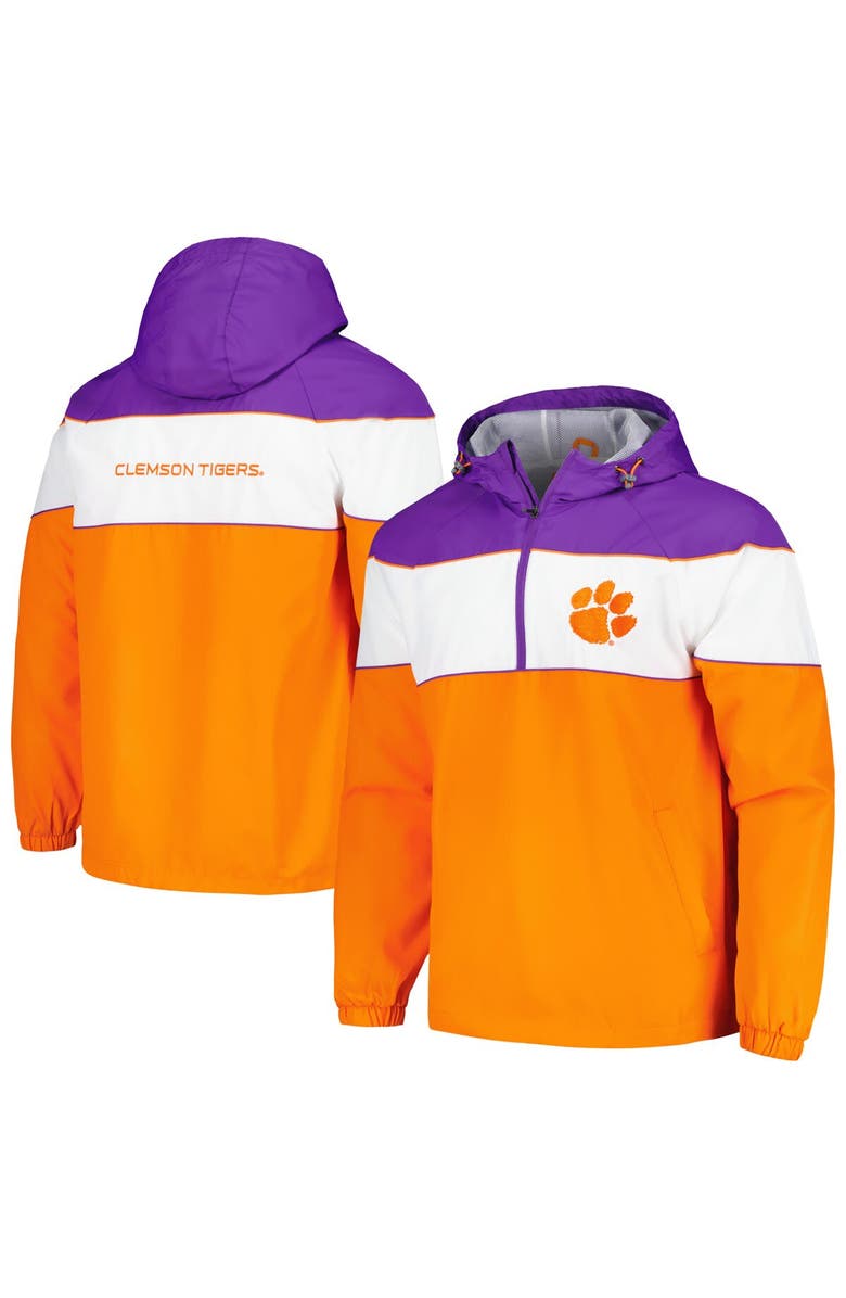G-III SPORTS BY CARL BANKS Men's G-III Sports by Carl Banks Orange Clemson Tigers Center Line Half-Zip Raglan Hoodie Jacket, Main, color, Orange