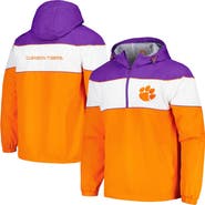G-III SPORTS BY CARL BANKS Men's G-III Sports by Carl Banks Orange Clemson Tigers Center Line Half-Zip Raglan Hoodie Jacket