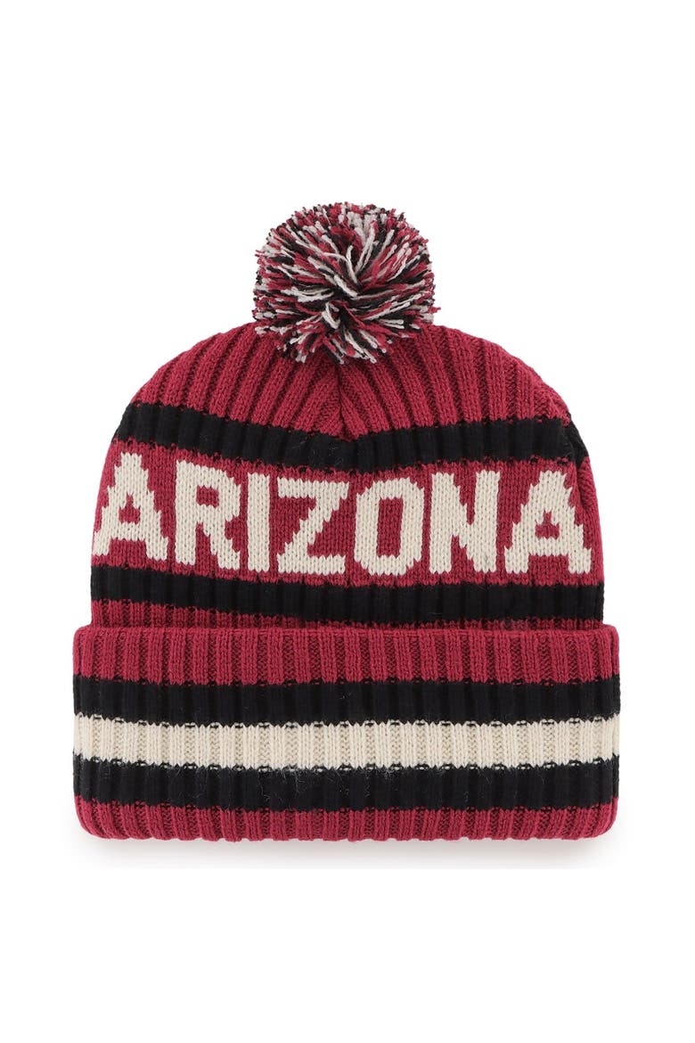 Men's '47  Cardinal Arizona Cardinals Bering Cuffed Knit Hat with Pom, Alternate, color, Cardinal