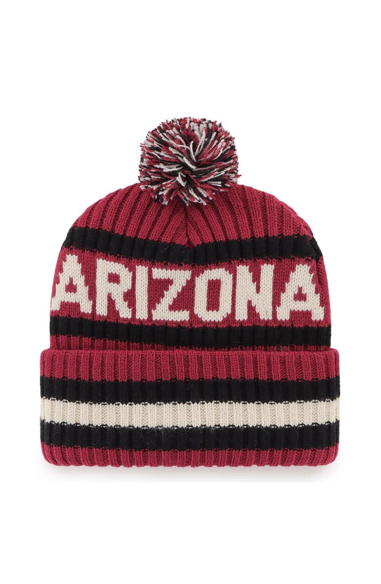 '47 Men's '47  Cardinal Arizona Cardinals Bering Cuffed Knit Hat with Pom, Alternate, color, 