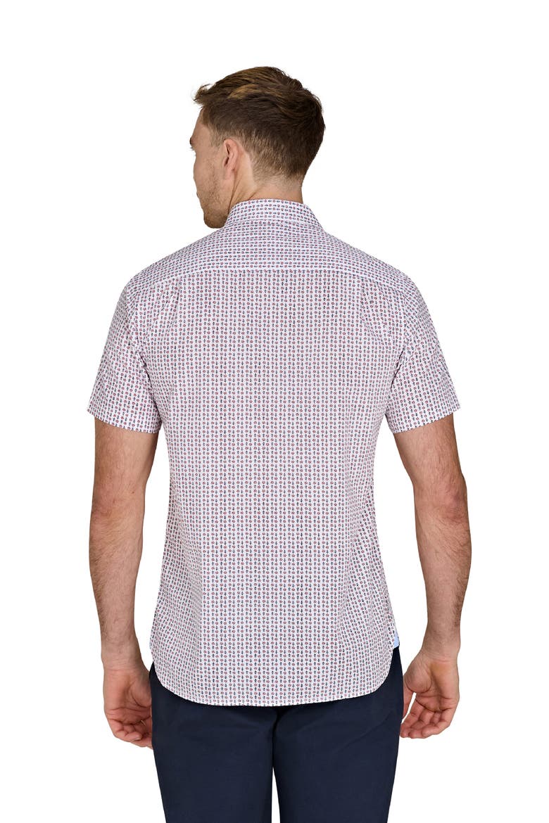 Short Sleeve Flower Cotton Poplin Shirt, Alternate, color, White