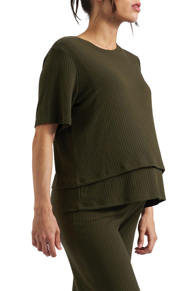 Mike Rib Nursing Top, Alternate, color, KHAKI