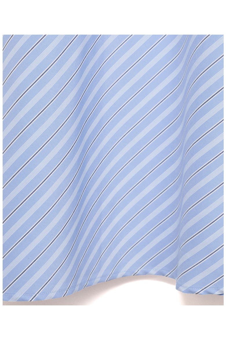 Pinstripe Stretch Cotton Blend Midi Skirt, Alternate, color, BLUE