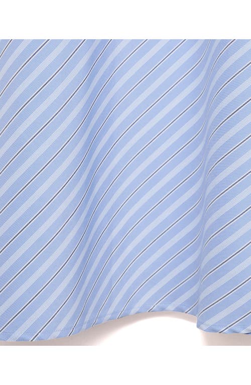 Mango Pinstripe Stretch Cotton Blend Midi Skirt In Blue