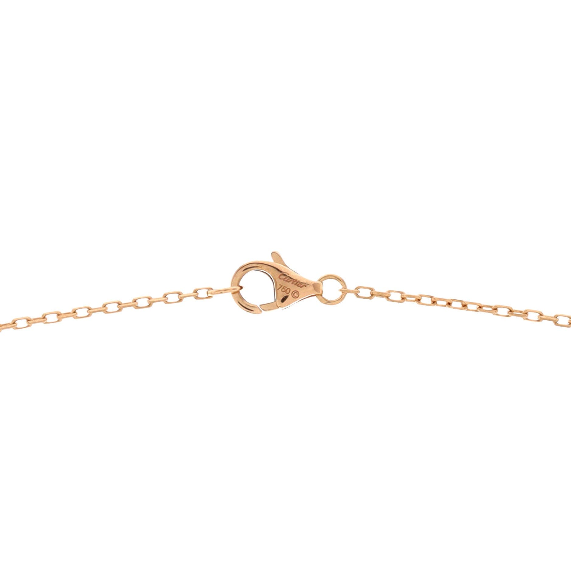 Double C de Cartier Pendant Necklace 18K Rose Gold and Diamonds, Alternate, color, Metallic Gold