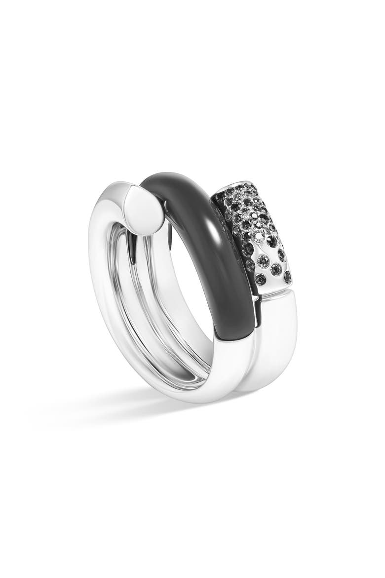 Oera Pavé Diamond Wraparound Ring, Main, color, BLACK