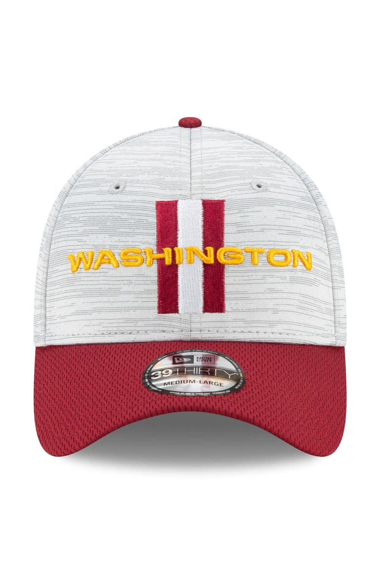 New Era Men's New Era Gray/Burgundy Washington Football Team 2021 NFL Training Camp Official 39THIRTY Flex Hat, Alternate, color, 