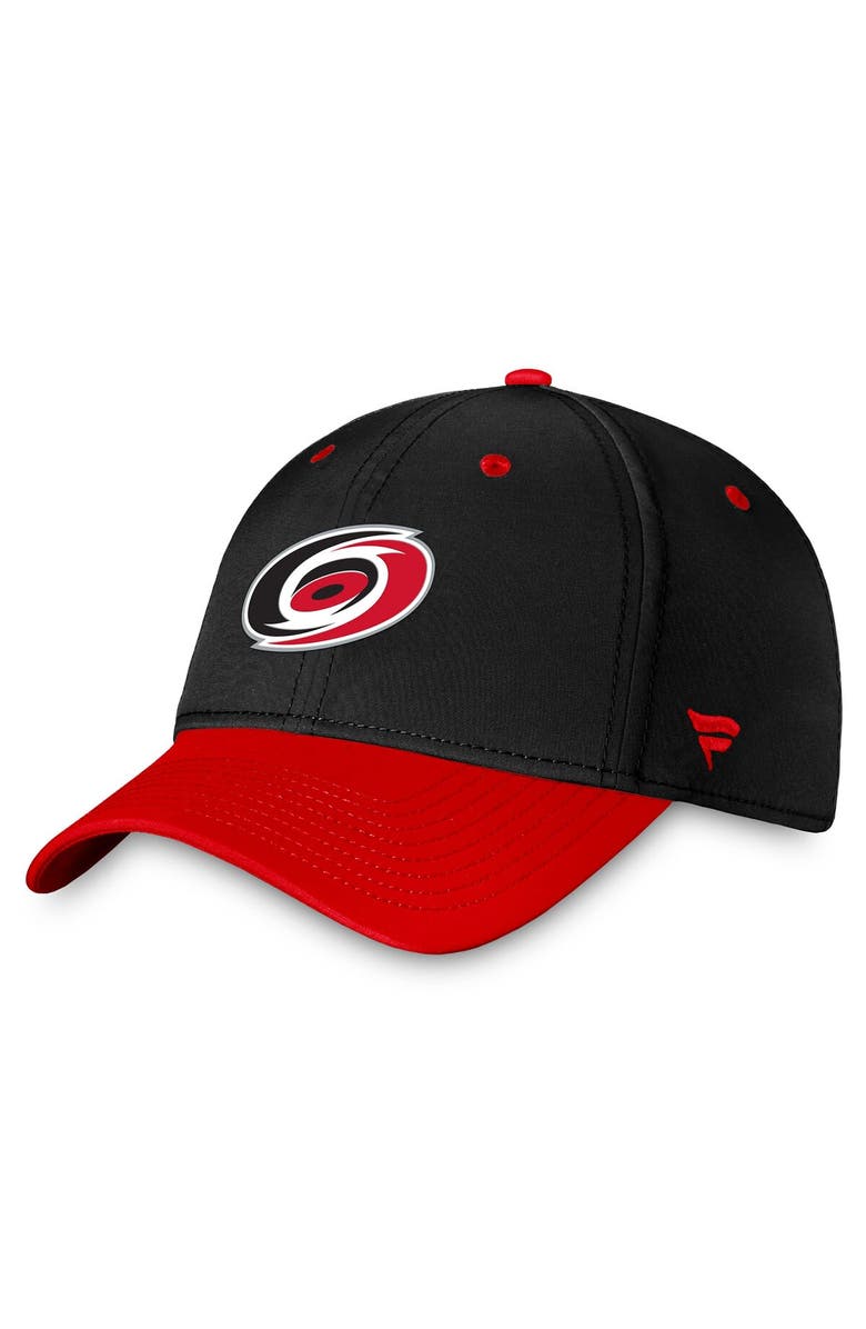 FANATICS Men's Fanatics Branded  Black/Red Carolina Hurricanes Authentic Pro Rink Two-Tone Flex Hat, Main, color, 