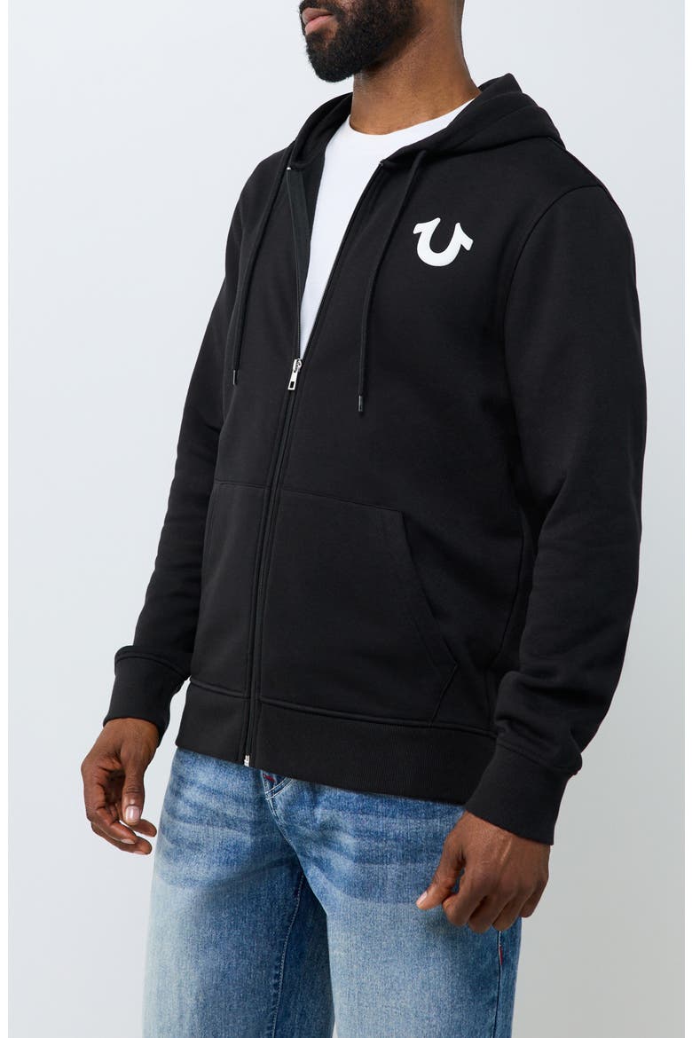 Retro Full Zip Hoodie, Alternate, color, JET BLACK