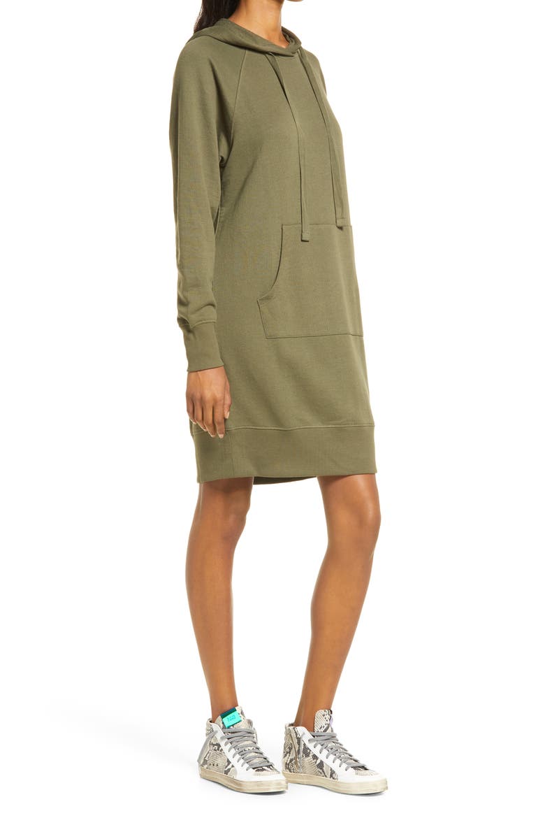 Organic Cotton Blend Long Sleeve Sweatshirt Dress, Alternate, color, OLIVE SARMA